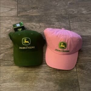 John Deere Green and John Deere pink hats lot